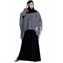 Dual colored Cape abaya-Black and White Dual colored Cape abaya-Black and White
